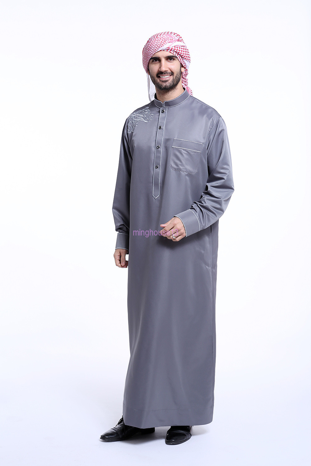 Saudi Arab Men Kaftan Thobe Jubba Thoub Muslim Abaya Dishdasha Islamic Caftan
