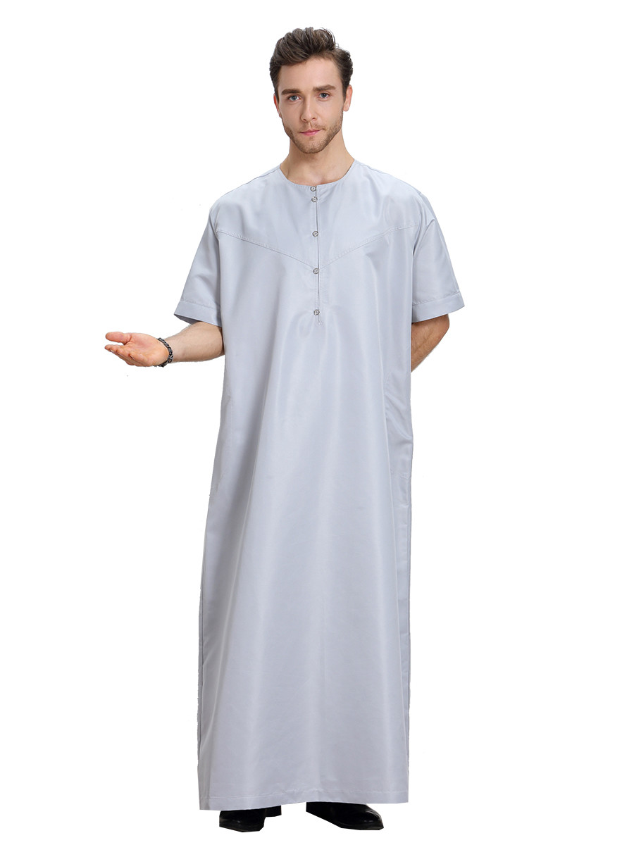 Muslim Men Saudi Style Thobe Thoub Abaya Robe Daffah Dishdasha Arab Kaftan Dress