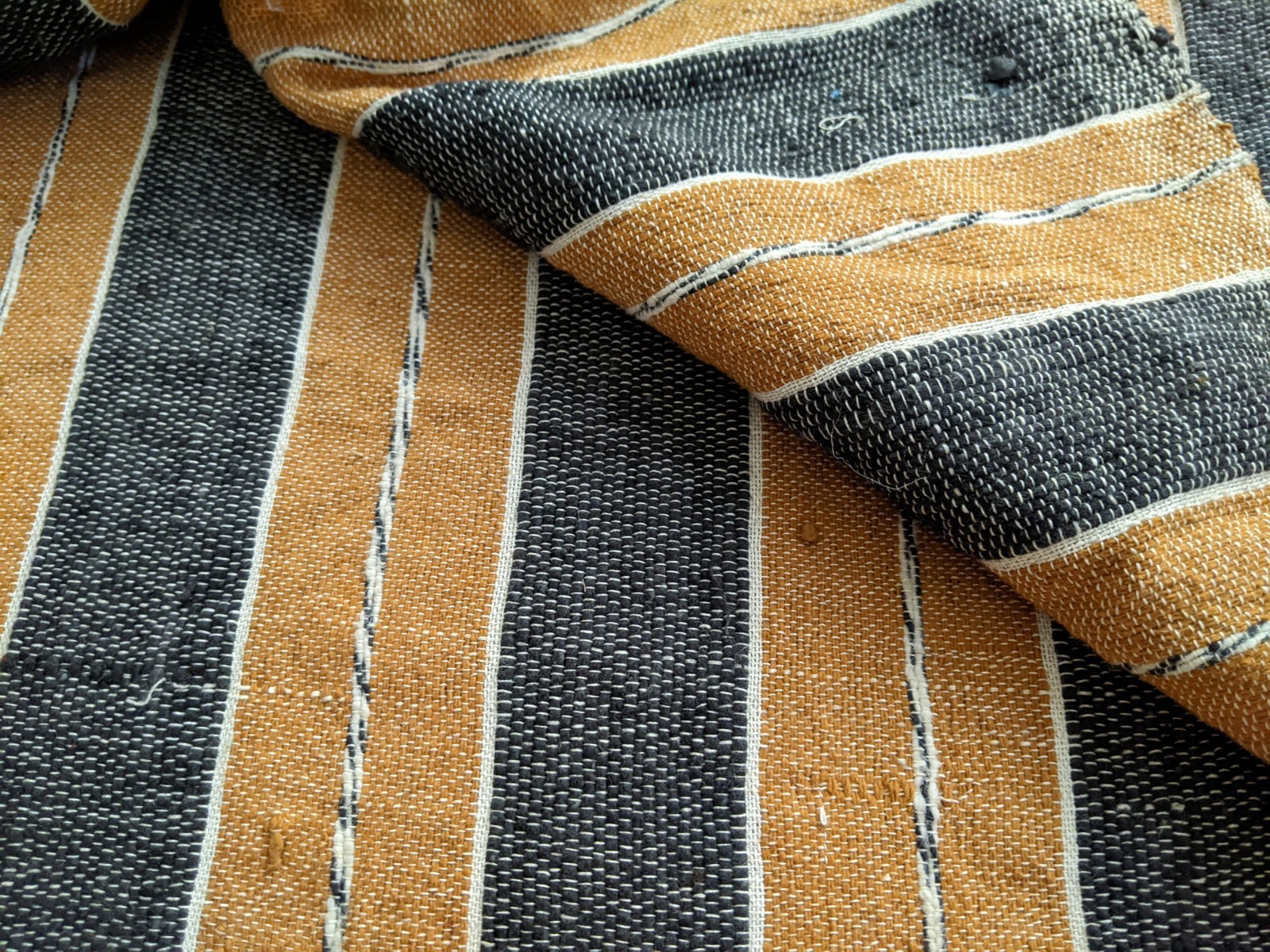 Vtg Handmade Moroccan Djellabah Stripes Jellaba Kaftan Wool Hooded Thobe Long