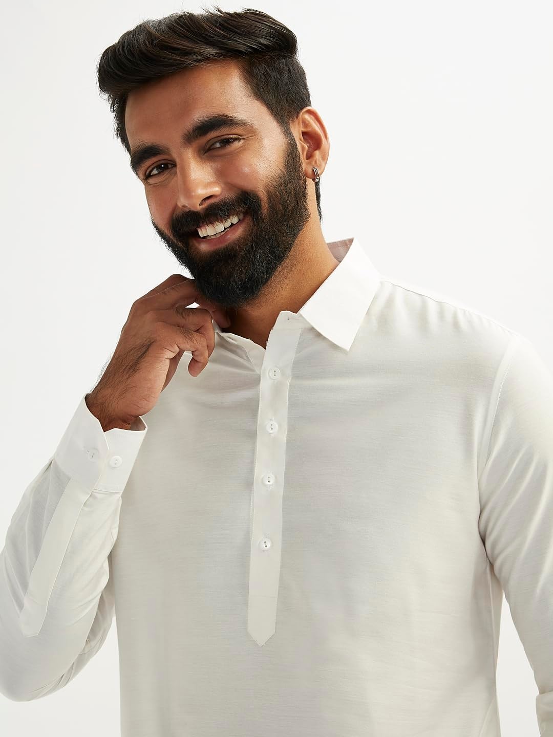 Men’s Traditional Pathani Kurta Pajama Set Cotton Ethnic Indian Wedding Wear