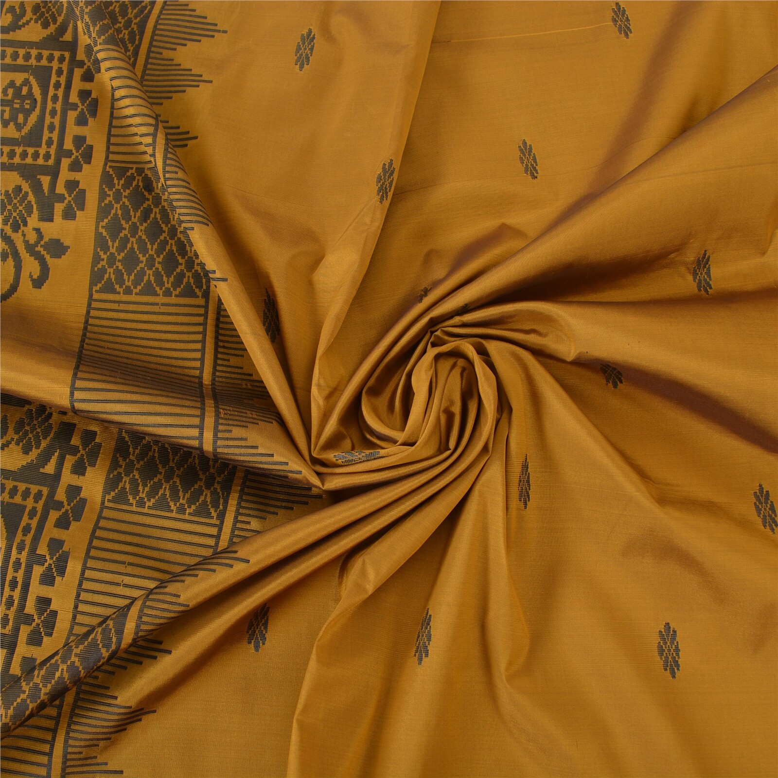 Sanskriti Vintage Green Indian Sari Blend Silk Bengali Tant Sarees 5 Yard Fabric