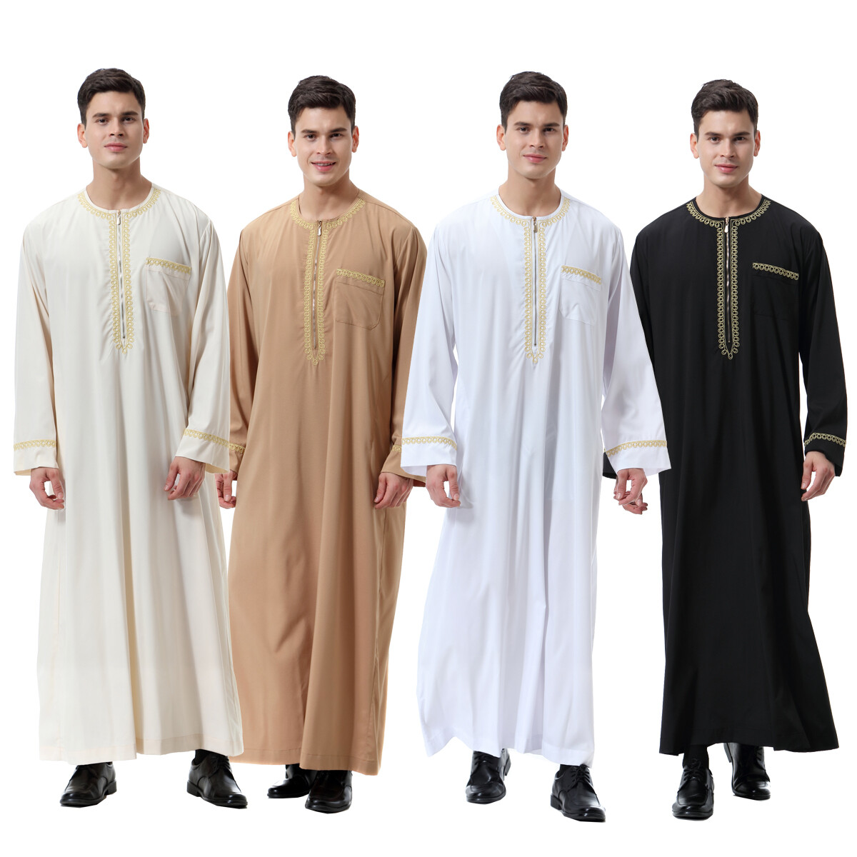 Islamic Saudi Men Muslim Dishdasha Jubba Thobe Thoub Robe Kaftan Dress Arabic