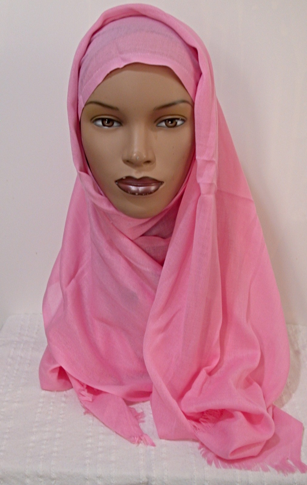 Turkish Pink color Pashmina Headscarf Muslim Hijab Shawl 25 x 67