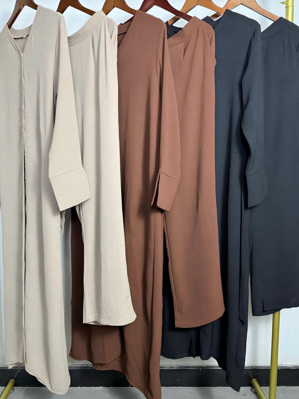 Muslim Set Women Abaya Long Dress Pants Sets Islamic Evening Casual Kaftan Suit