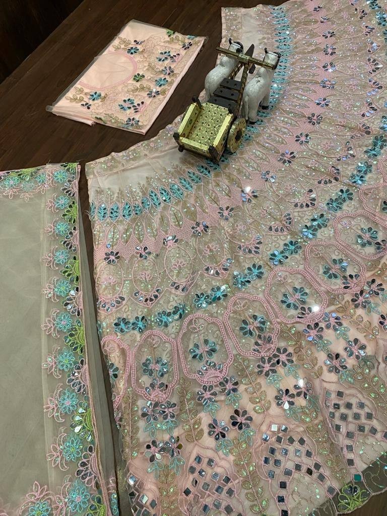 Designer Bridal Lehenga Choli Mirror Embroidery pakistani lehnga bollywood