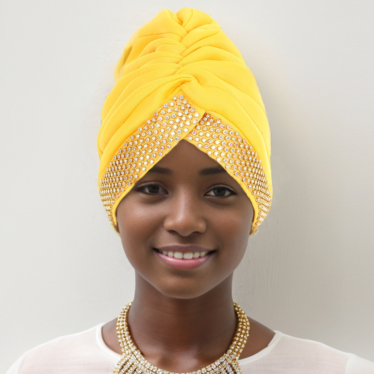 African Women Head Wrap Cover Bonnet Cap Pleated Beanies Hat Headwear Nigerian