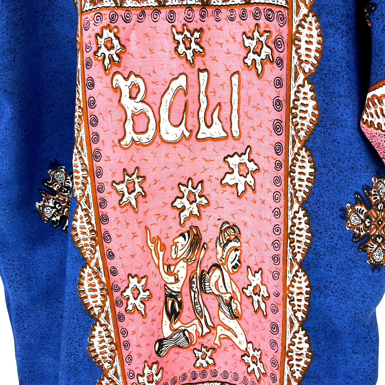 Unisex One Size Bali Tunic Batik Multicolor Pullover Elbow Sleeve Indonesia