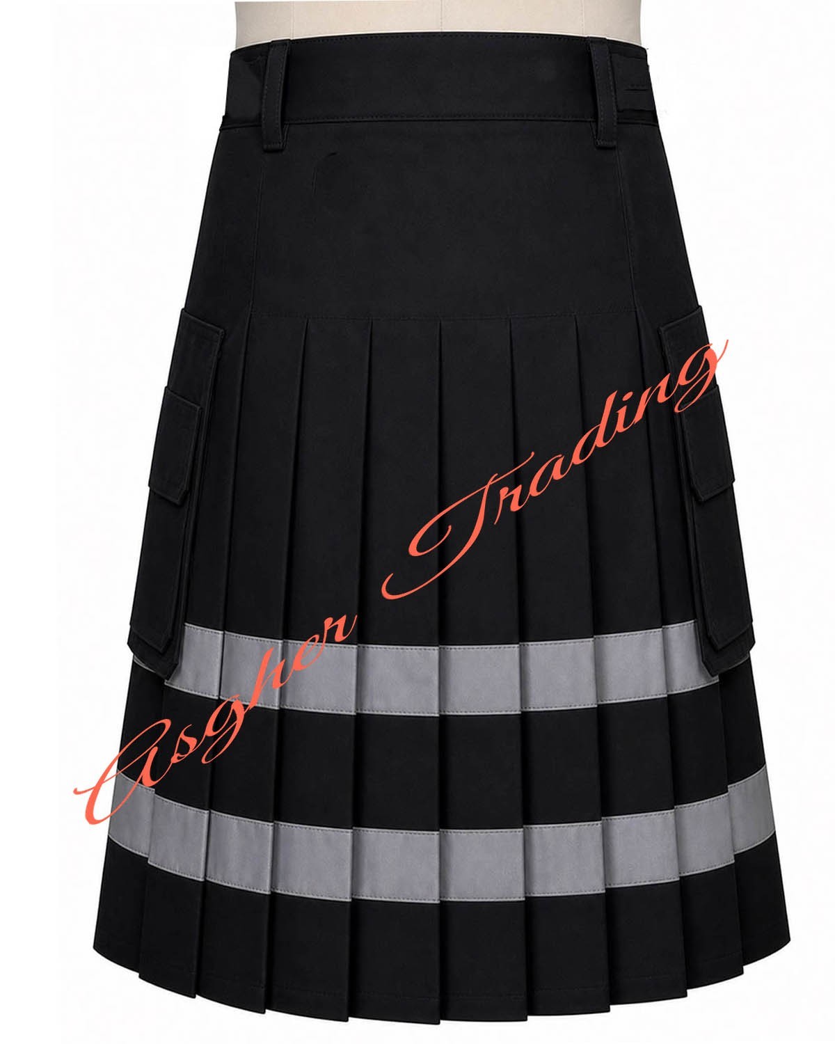 Scottish Handmade High Visibility Black Firefighter Kilt – Firemen Working Kilts