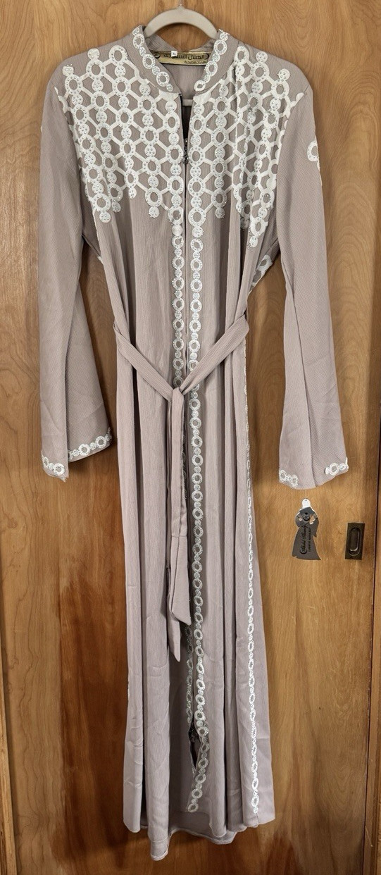 Traditional Long Embellished Indian Robe Kaftan Kurti Gown Dress Size XL NEW