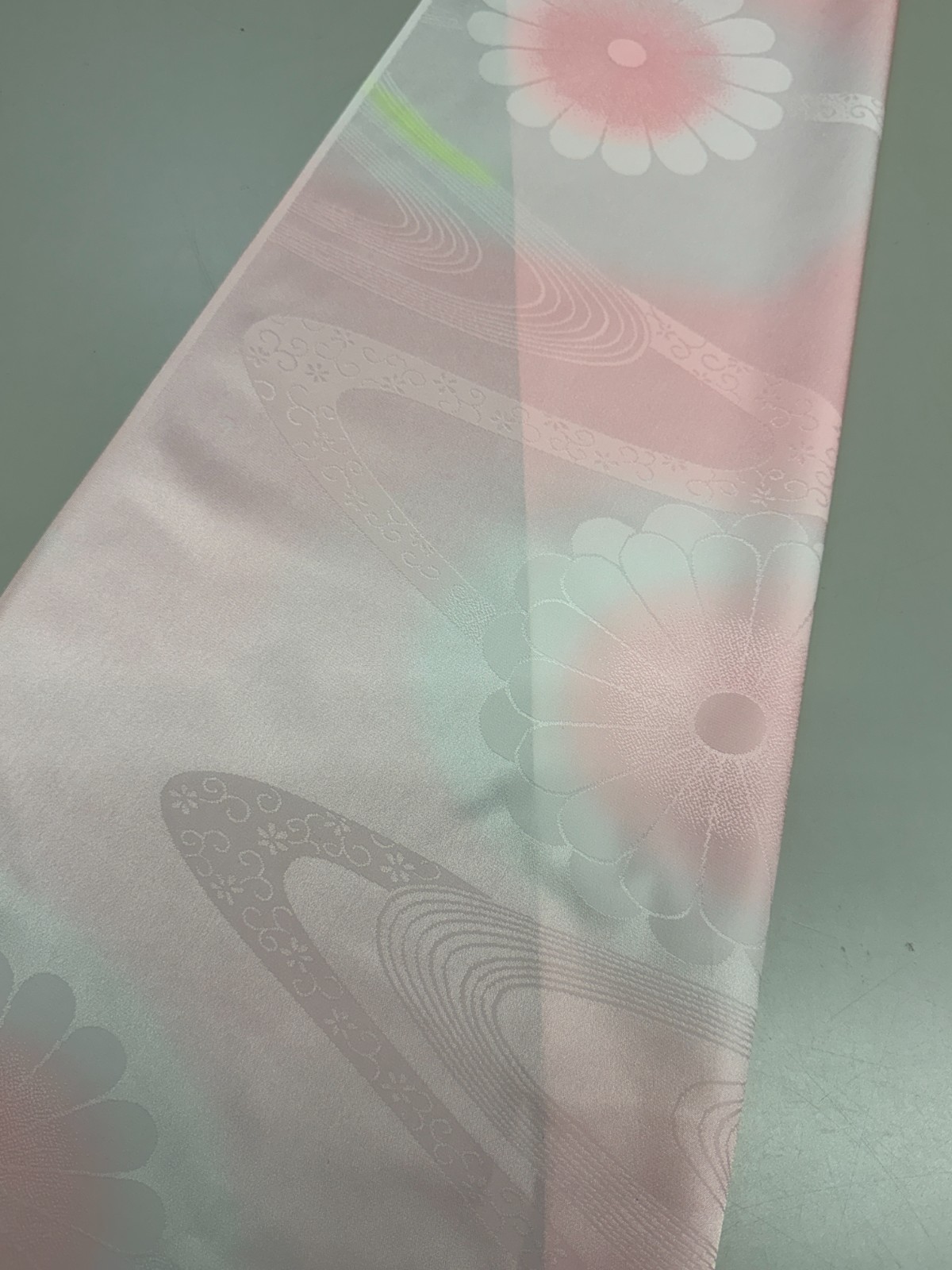 Japanese Vintage Kimono Fabric cloth Boro Silk Pink tradition 35.4×14.1 in