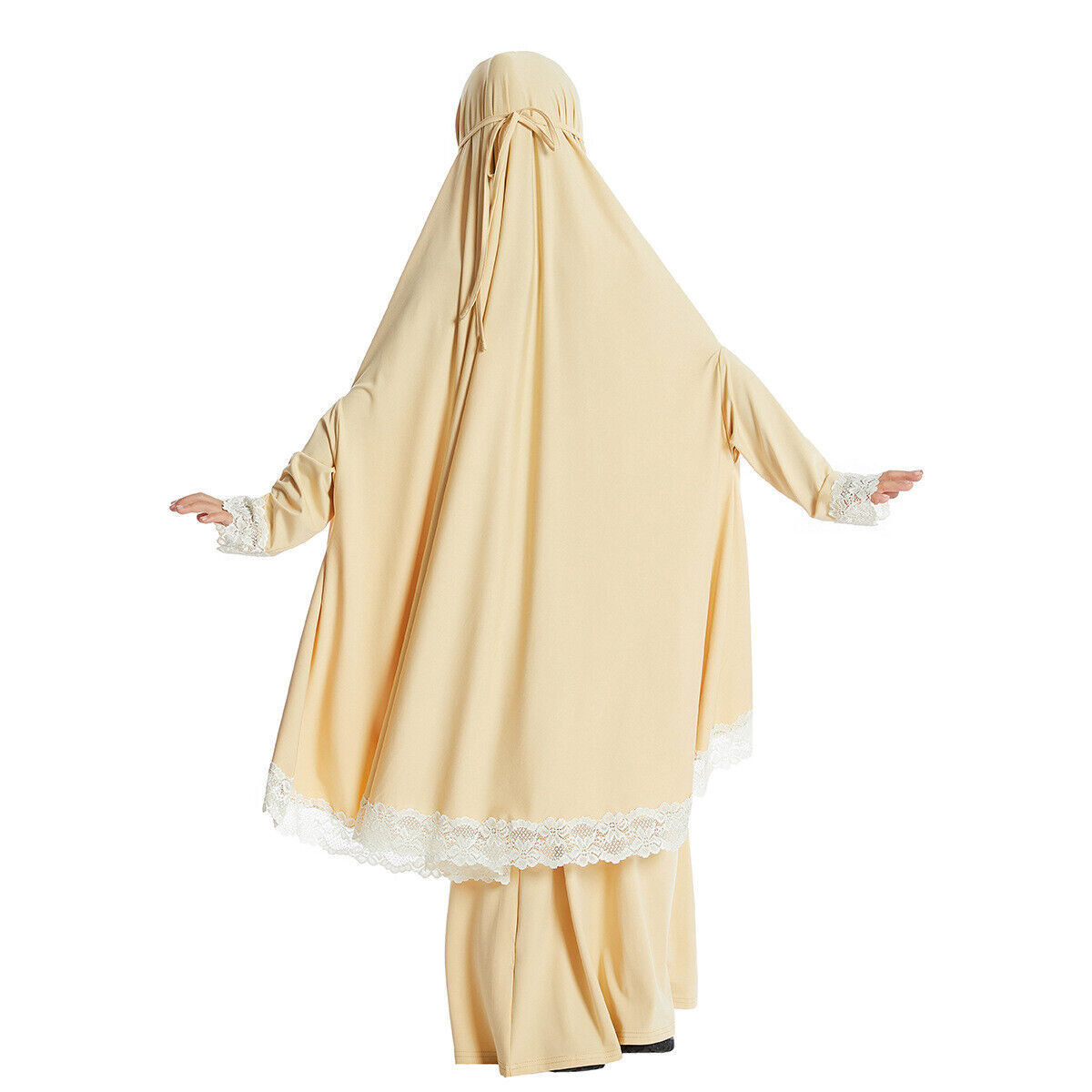 Fashion Kids Girl’s Bat Shirt Set Muslim Prayer Dress 2Pcs Child Robe Arab Abaya