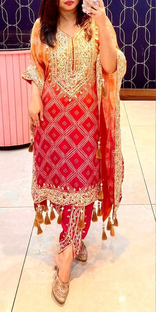 BOLLYWOOD SUIT PAKISTANI INDIAN WEDDING DHOTI KAFTAN SALWAR KAMEEZ PARTY WEAR