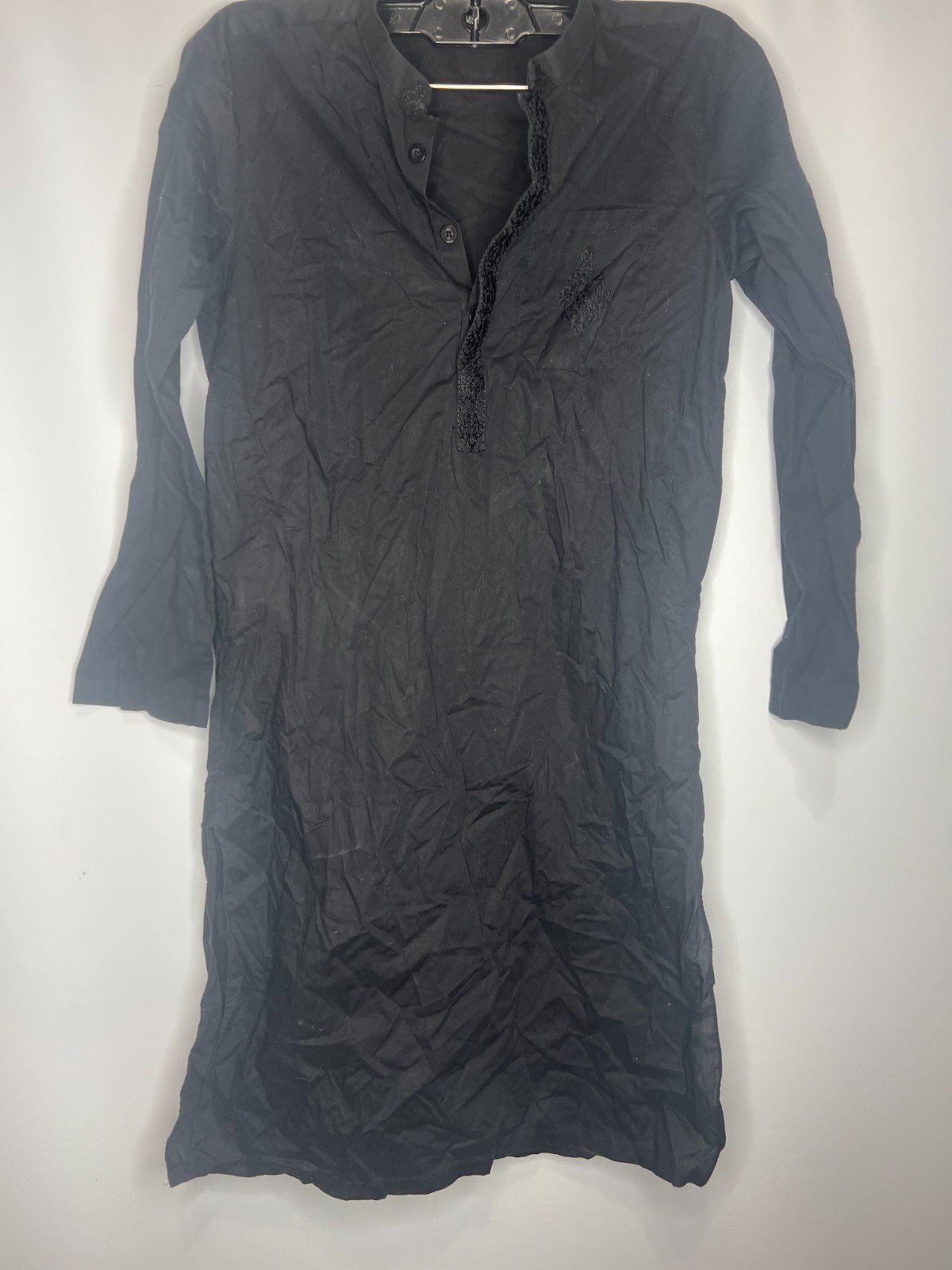 Sapphire Kids Black Kurta Tunic Dress Girls Size 9-10 Embroidered Neck 15×32