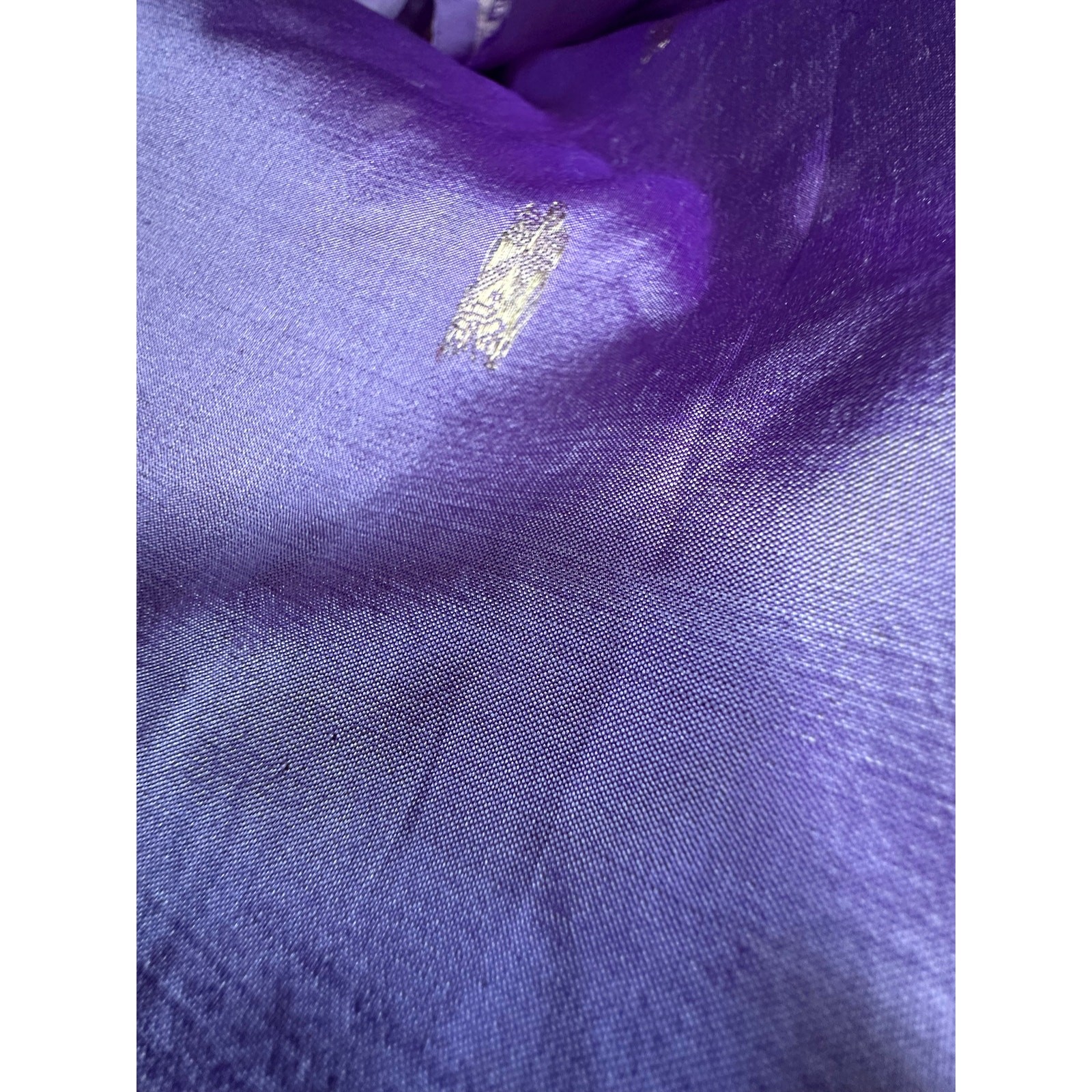 Silk saree lavender gold Paisley brocade 204×46” sari stunning luxurious