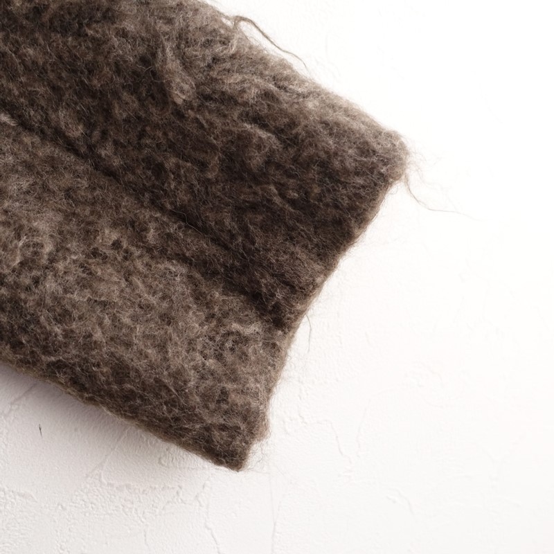 Saqui Mohair Collarless Coat Size 36 (jk33-2602-261)