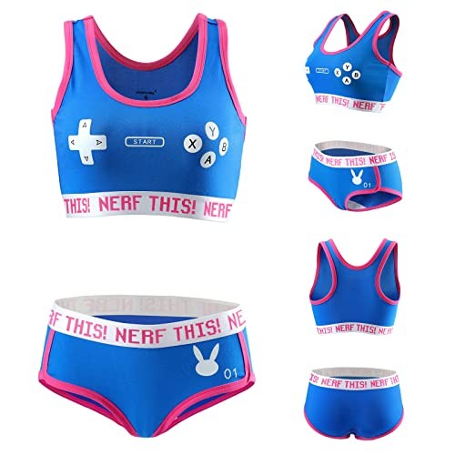 Women Cotton Camisole and Panties Sports loungewear Bralette Set 3X-Large Blue
