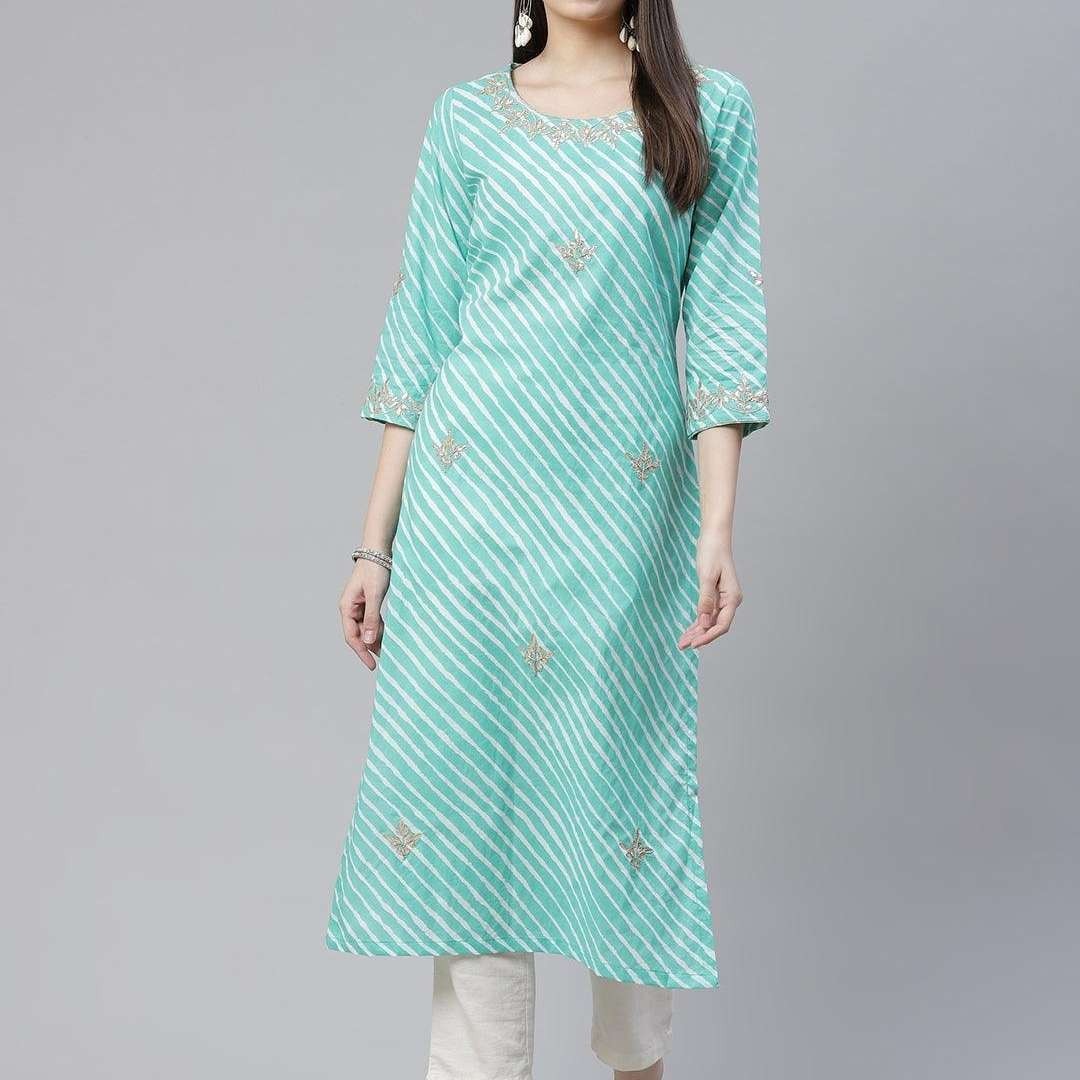 Women Red Bandhej Straight Kurta Regular & Plus Size Indian Bandhani Kurti