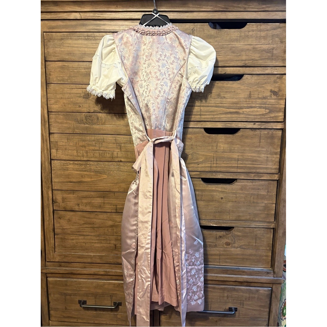 Landhaus Pink Dirndl Set EU 38 Oktoberfest Dress Blouse Apron Trachten