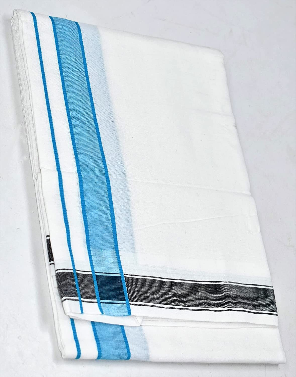 Men’s Cotton Dhoti Lungi with border Length- 2.0mtr pack of 2 US