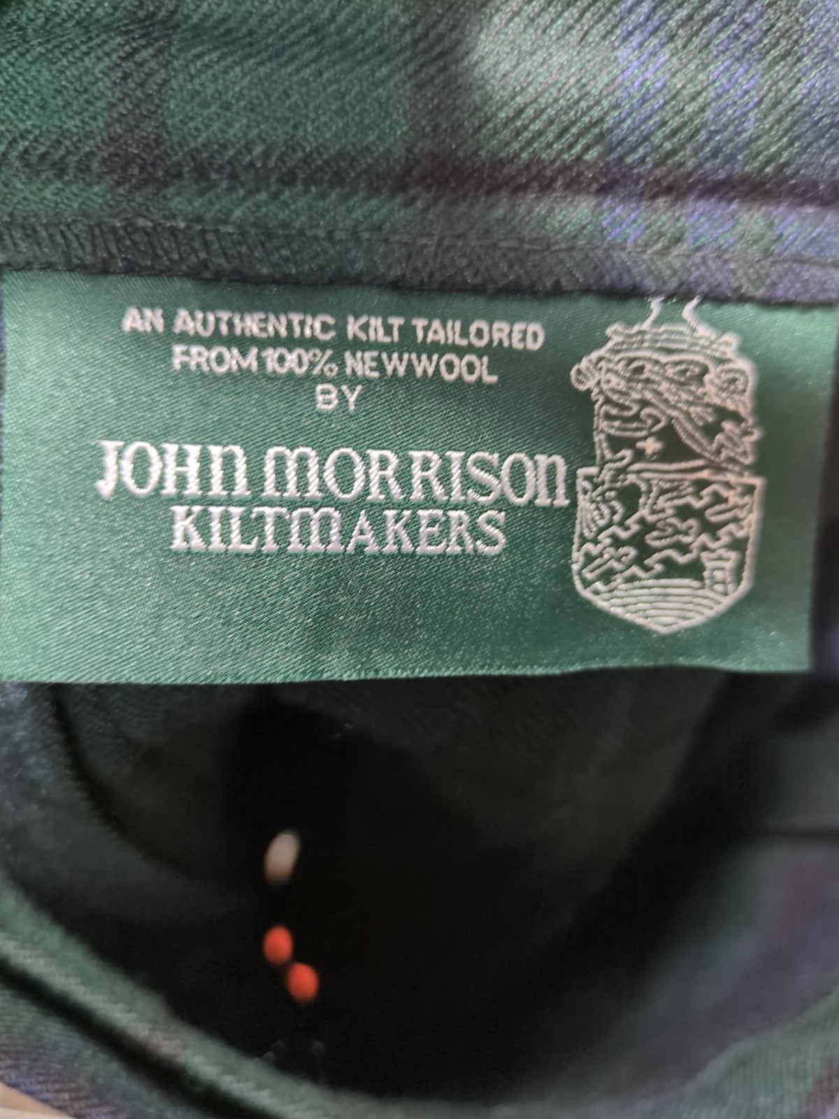 John Morrison Kilt Maker 100% New Wool Made in Scotland, Size 10 (US Size Small)