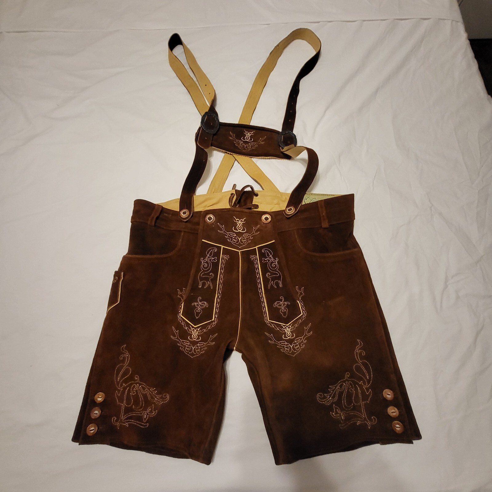 Schöneberger Men’s Bavarian Trach ten Oktoberfest Leather Trousers Size 40