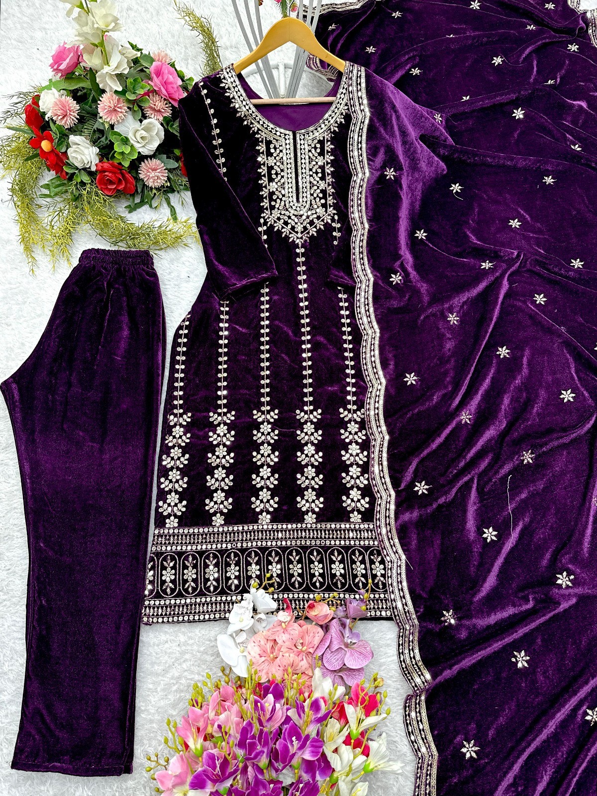 Top -Pent Dupatta Set Fully Stitched Ready To Wear