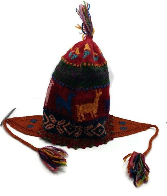 Chullo for Women Handmade Woven in Alpaca Wool Andean Mountains Cusco Winter