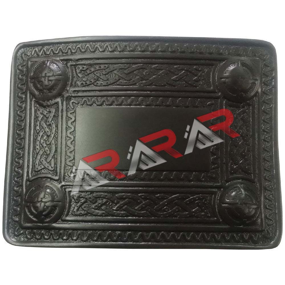 Scottish Kilt Belt Buckle Highland Pin Celtic Knot 4 Dome Mirror 3.75″ New AAR