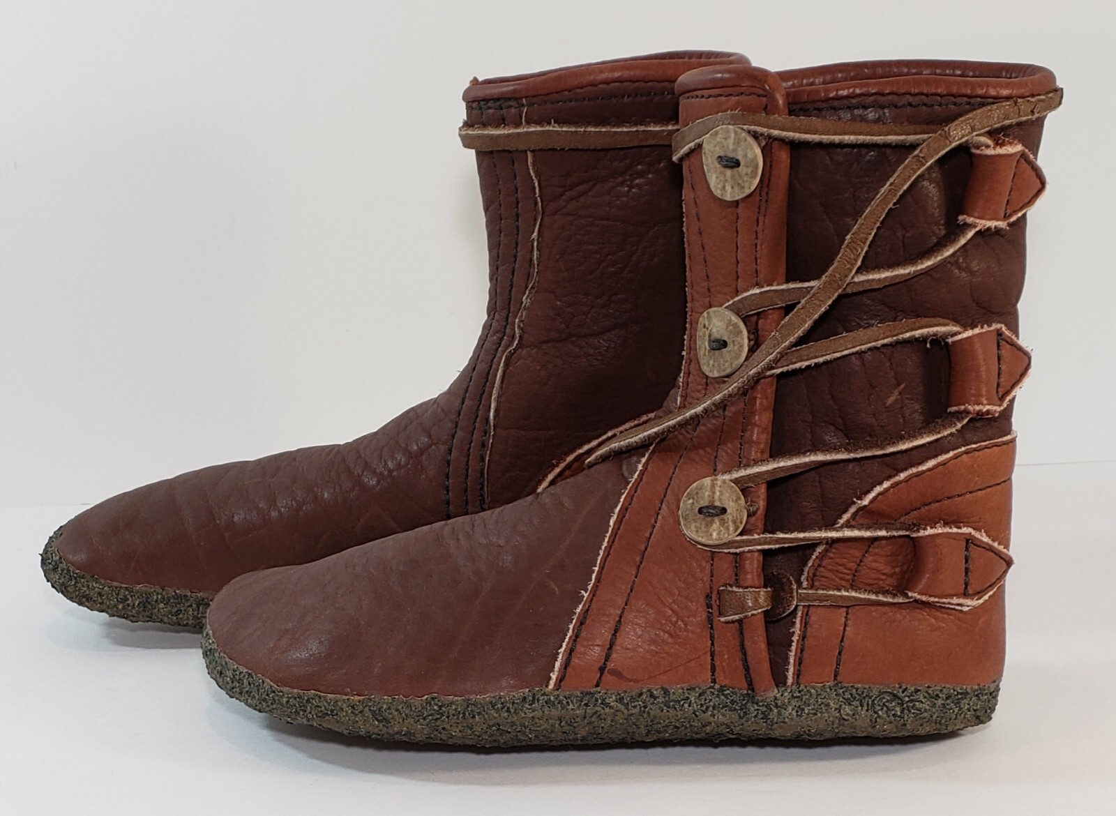 Vintage Richard Heinel Moccasin Boots, Leather, Handmade, Sheepskin *VERY RARE!*