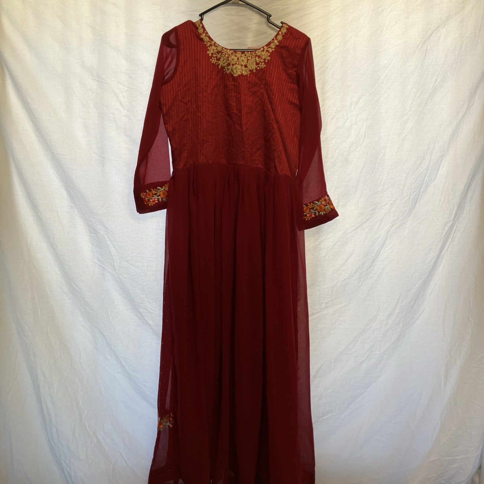 Trendmalls Formal Indian Dress Brand New 52 Inch Long Elegant With Rhinestones