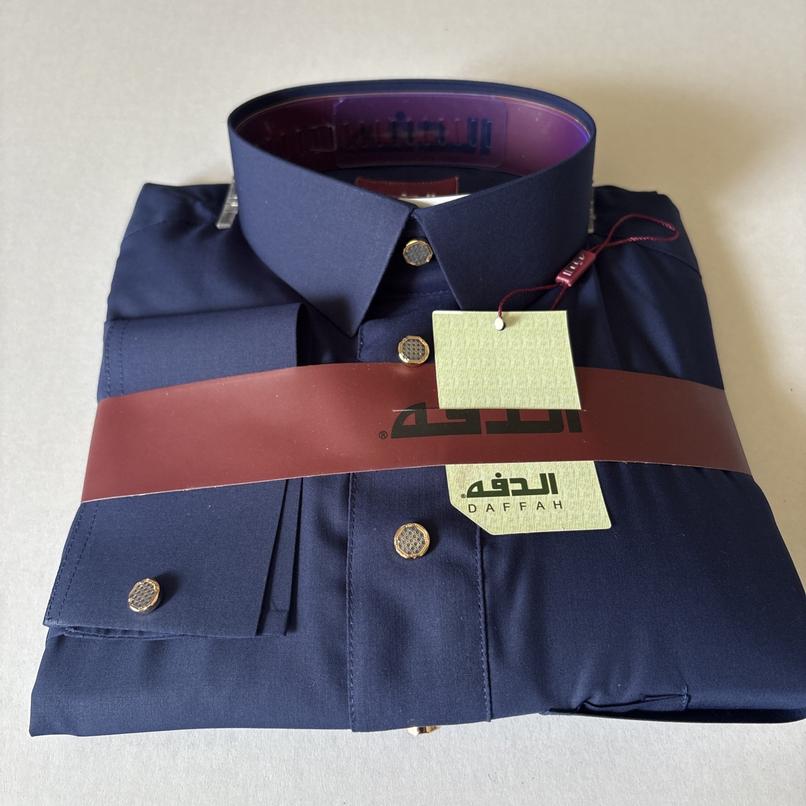 MEN Size 56M DAFFAH High Quality ALL SEASON Thobe CUFF SLEEVE SHIRT COLAR