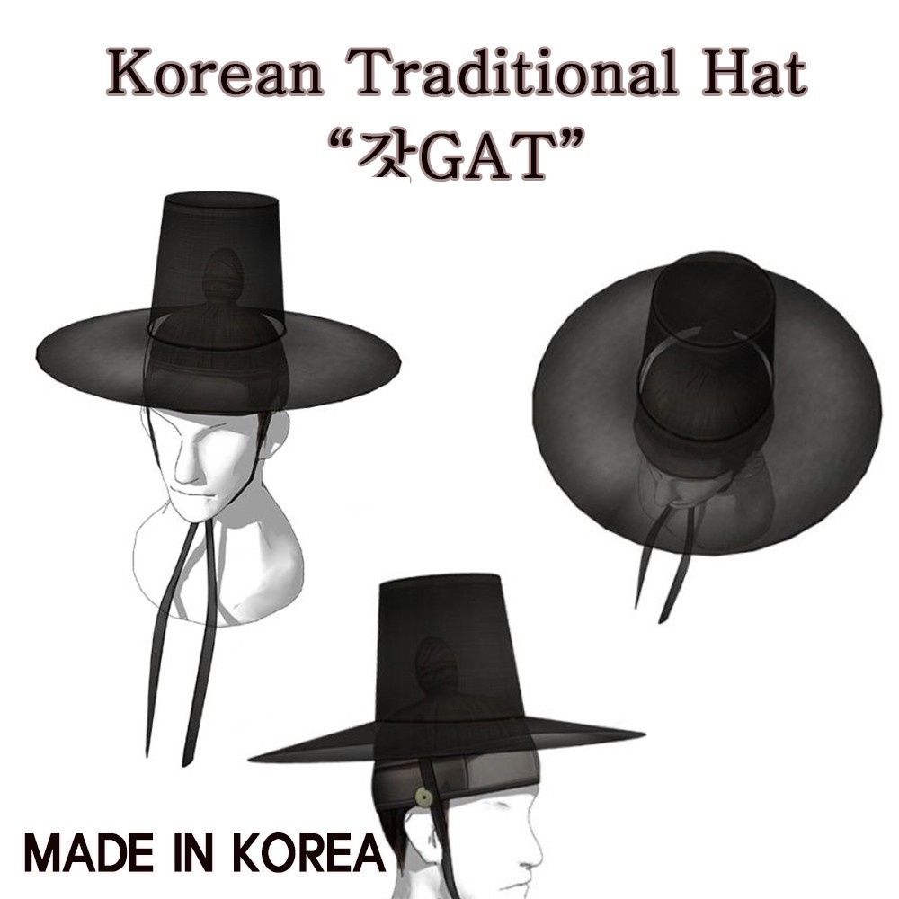 Traditional Korean hat GAT Joseon Dynasty costume for adult men saja boys