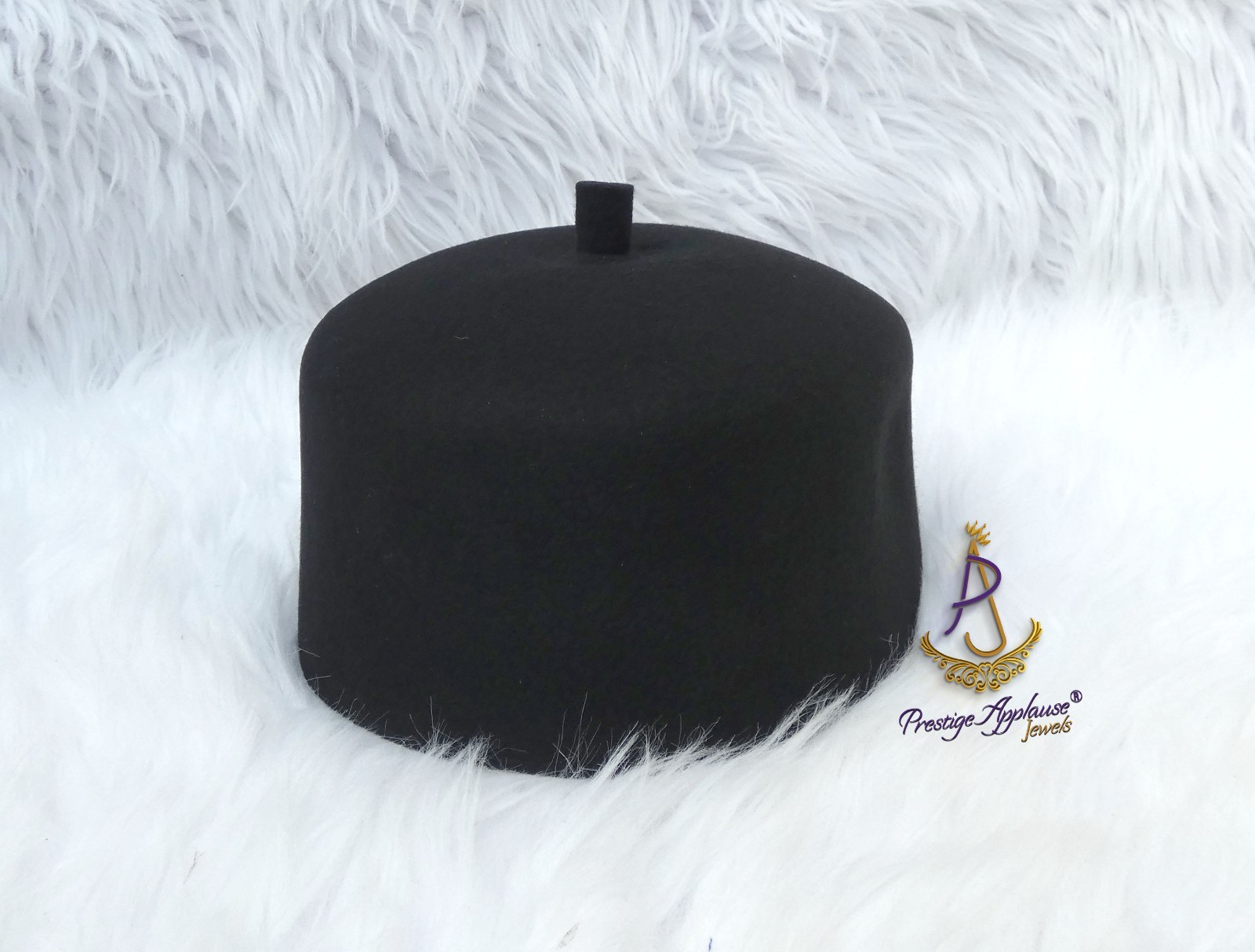 Black Red Chieftaincy Ozo African Traditional Cap | Igbo Hat Fez Style Wool Cap