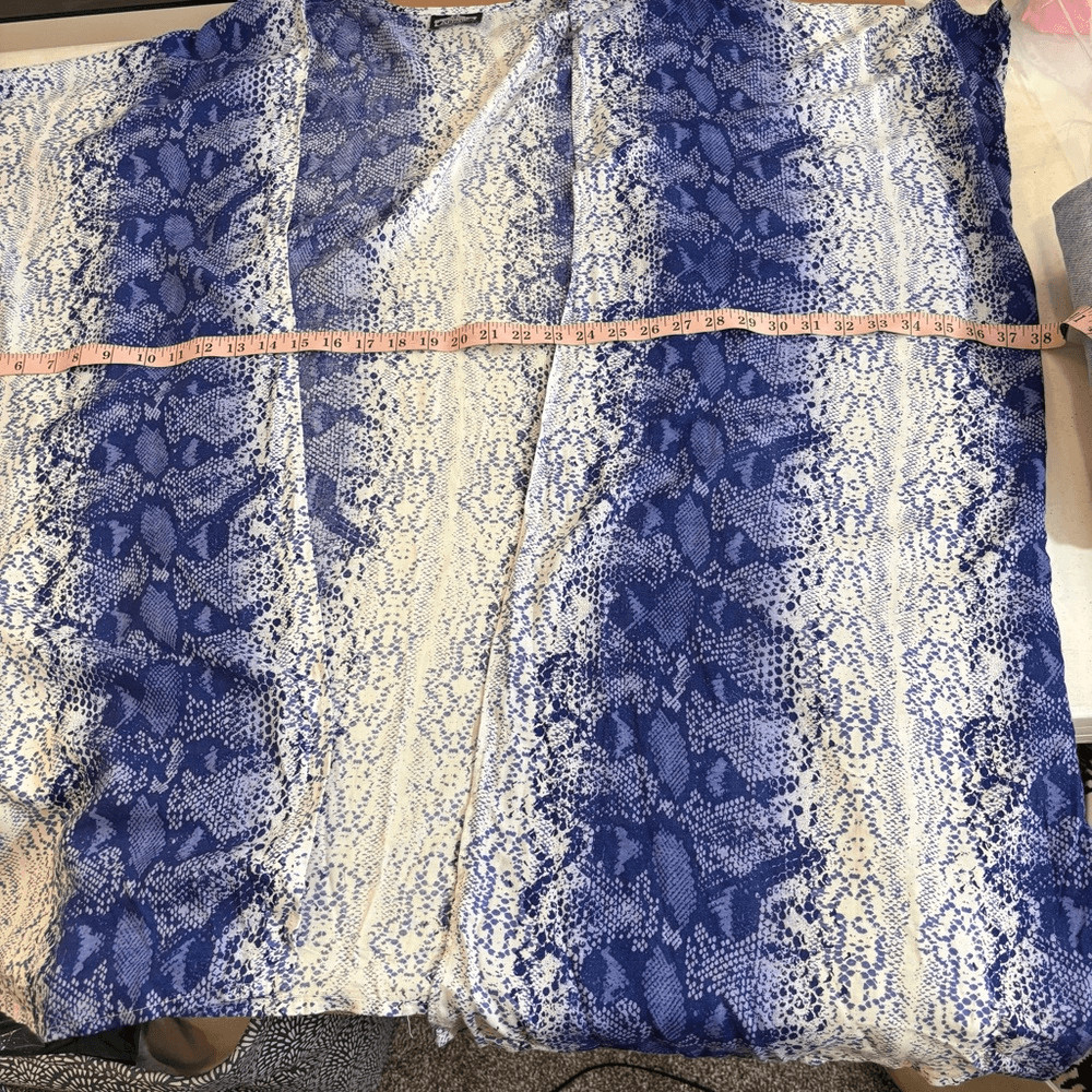 Angie Blue snake print open from short sleeve cardigan kimono