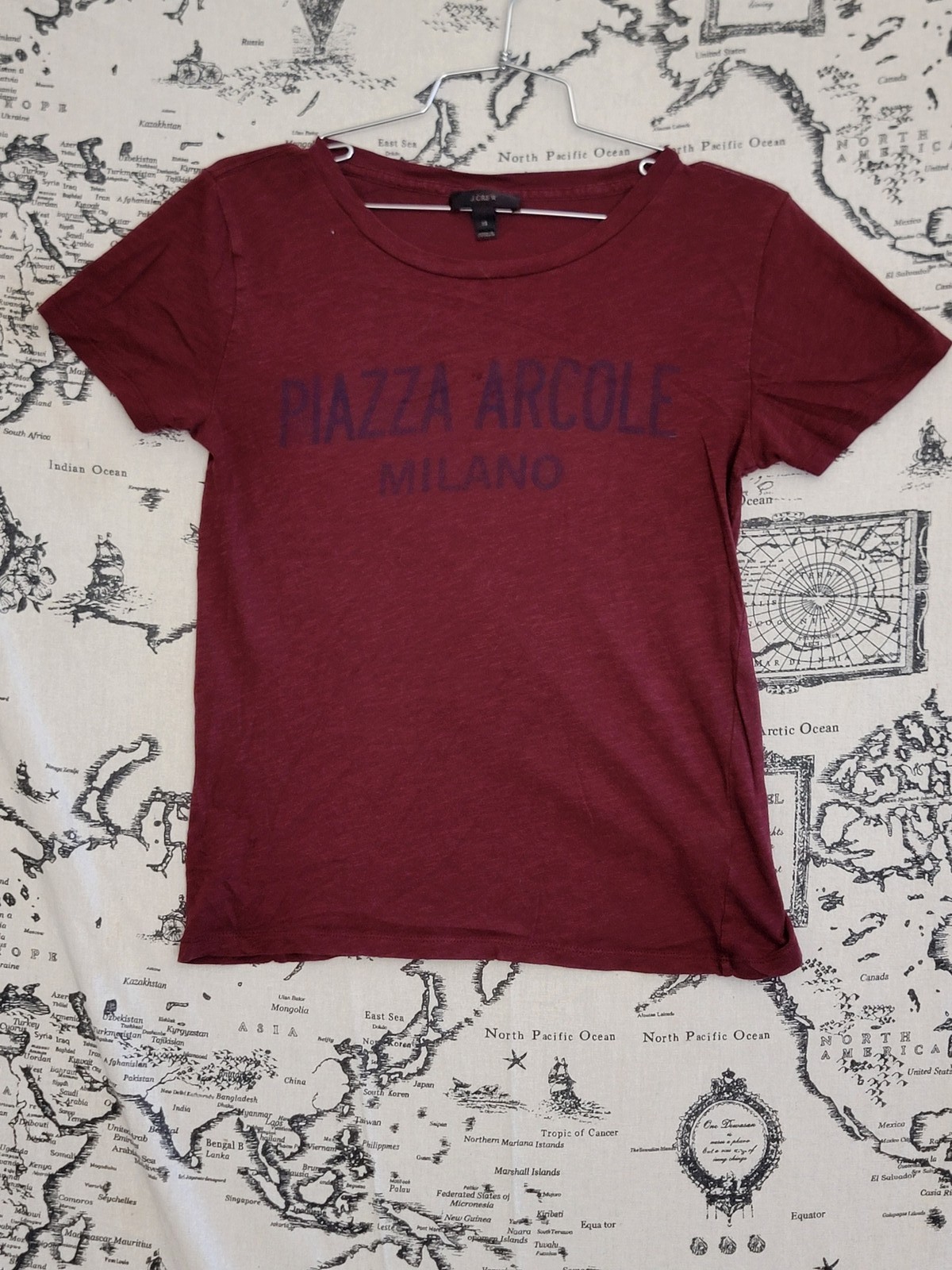 J. Crew Women’s XS “Piazza Arcole Milano” Graphic Tee Shirt 100% Cotton