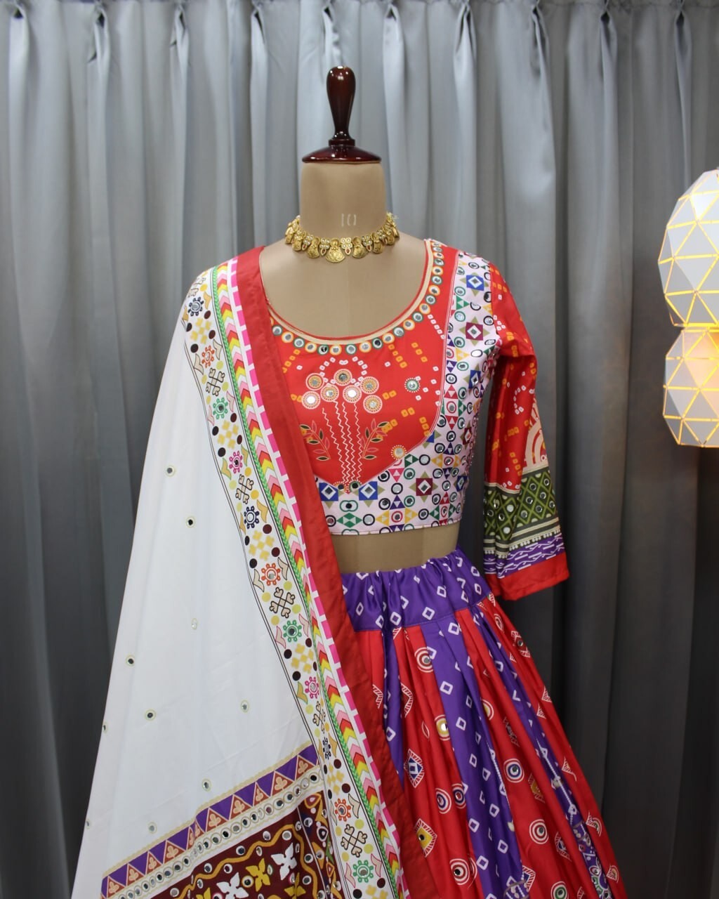 Beautiful Multi color Navratri Lehenga Choli For Women By Aadat Export