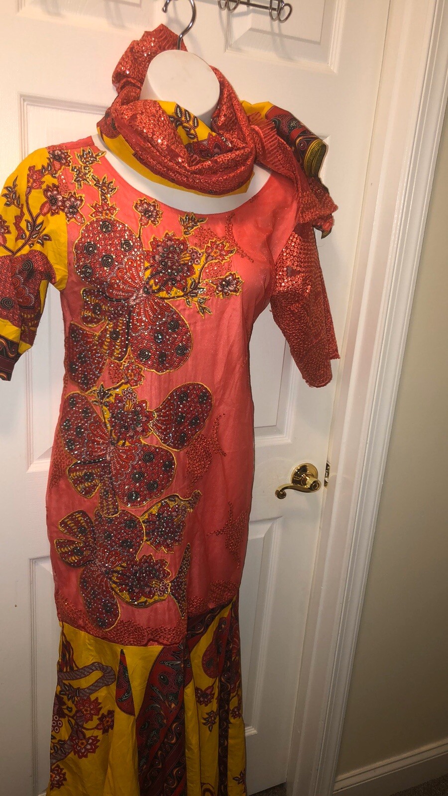Never worn hand made lace mixed with ankara dress 16