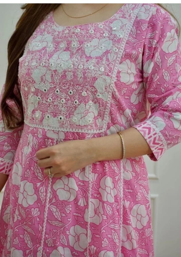 Women’s Embroidered Rayon Kurta Pant Set with Dupatta Indian Ethnic Outfit