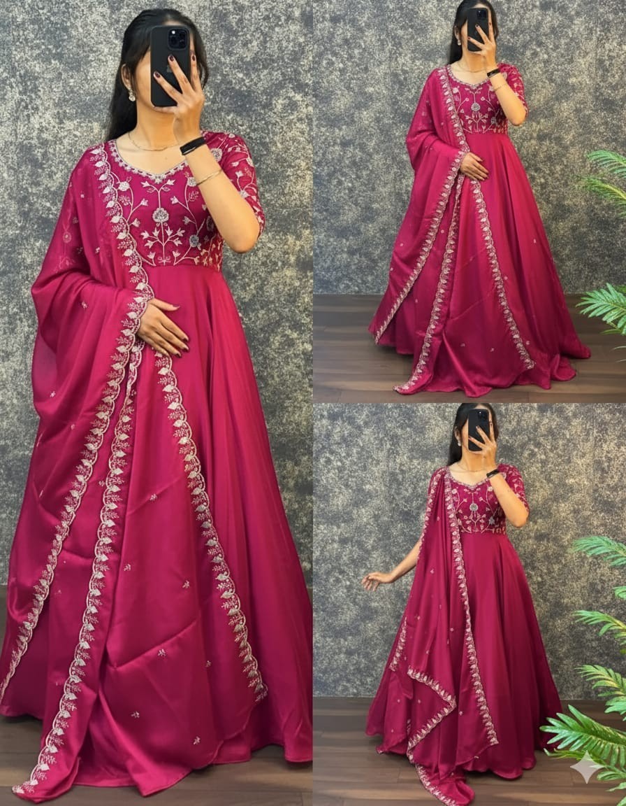 Featuring beautiful Heavy Gown with duppata Set which is bea – Handmade in India