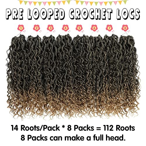 Goddess Locs Crochet Hair 14 Inch, 8 Packs New Faux Locs Crochet Hair for