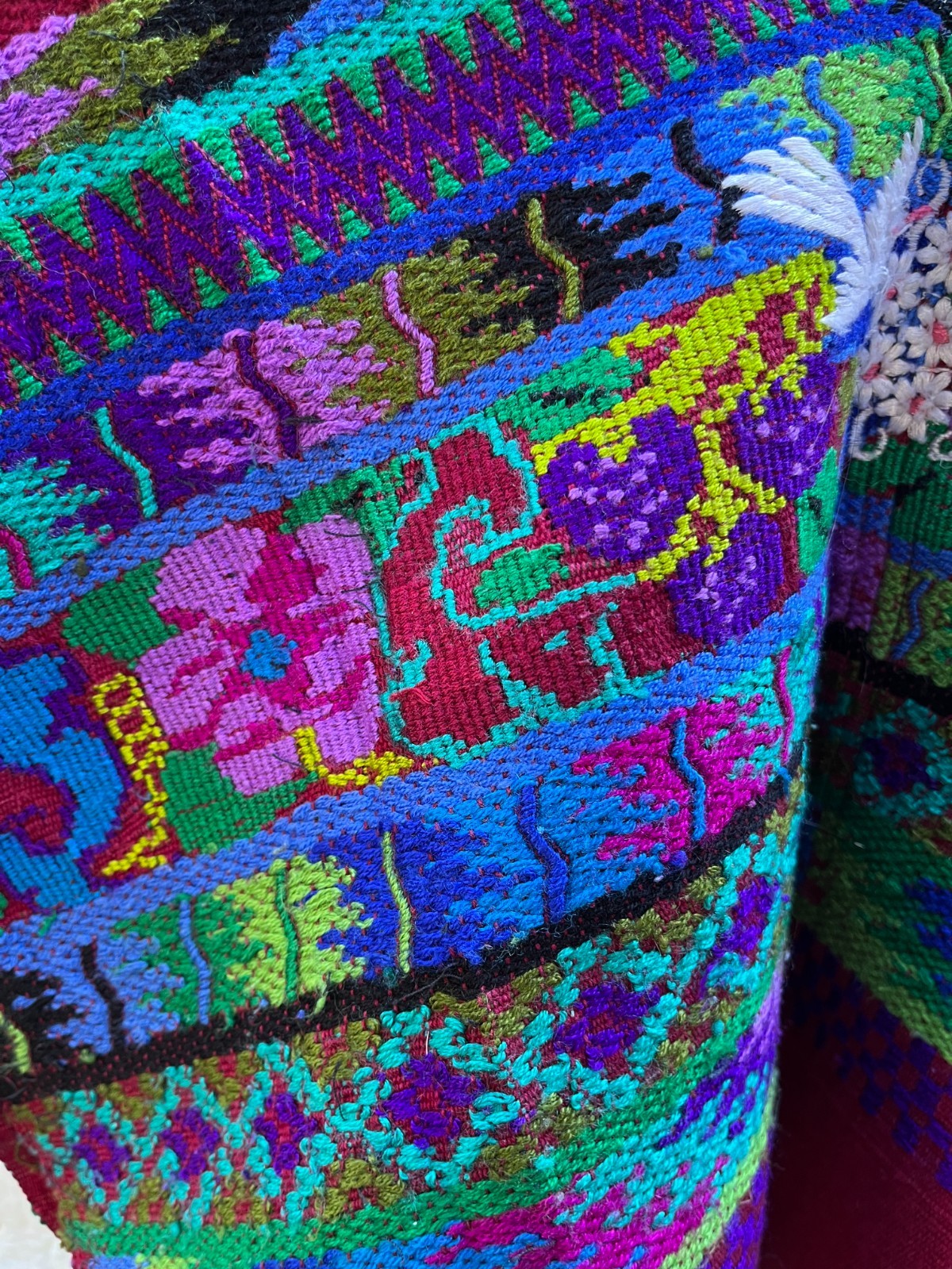 Vintage Child’s Dove Bird & Floral Guatemalan Huipil – Handwoven (EH)