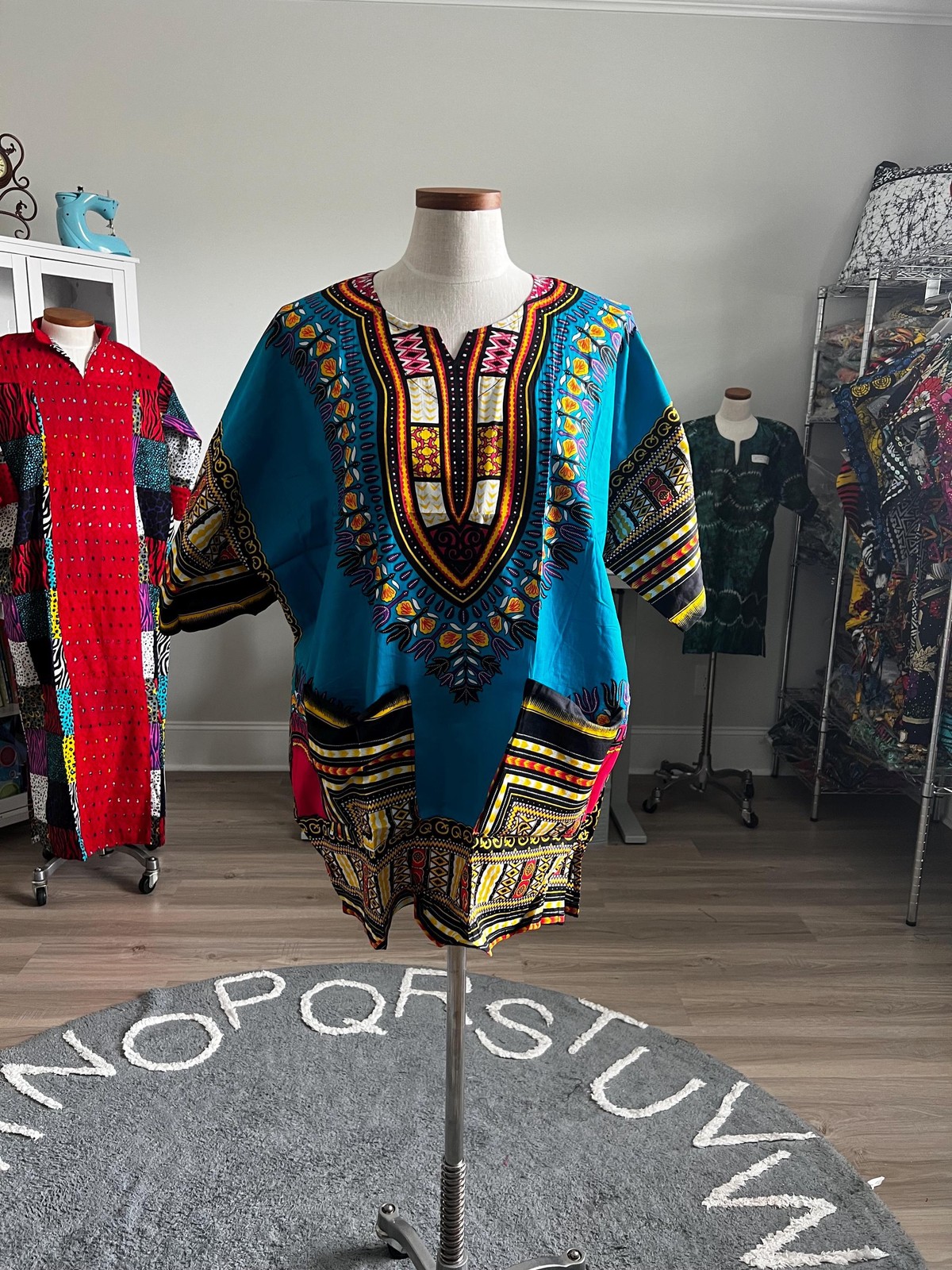 African Print Danshiki Top: Unisex Ethnic Blouse, 100% Cotton