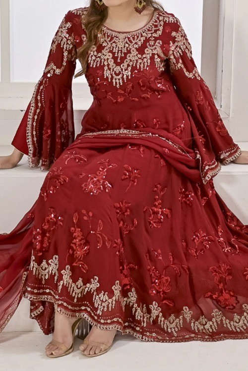 Elegant Shalwar Kameez Stitched Pakistani Indian Eid Dress
