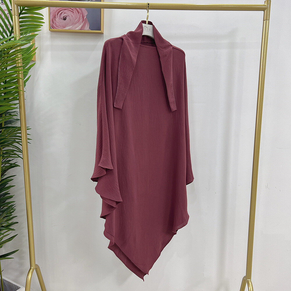 Ramadan Overhead Burqa Niqab Nikab Islamic Prayer Dress Muslim Khimar Scarf Tops