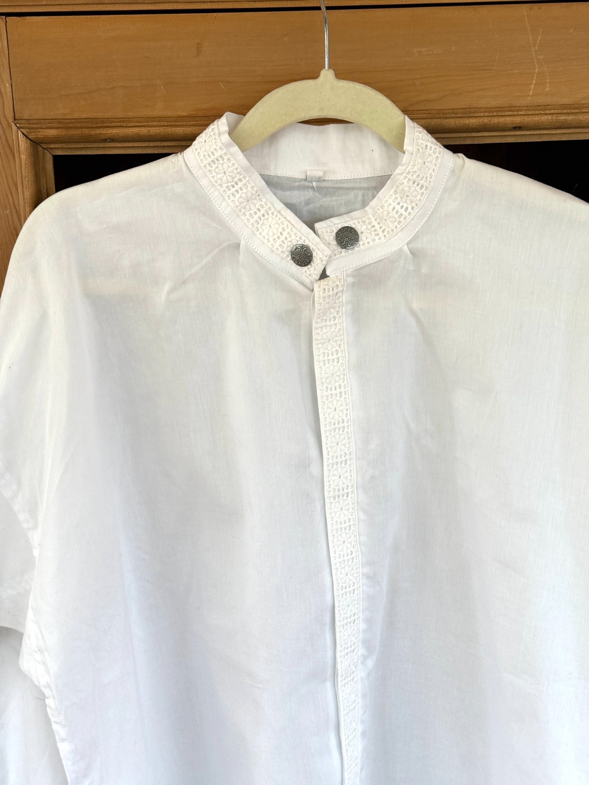 MENS 3XL Norwwgian BUNAD FESTDRAKT SHIRT from NORWAY Cotton with pewter