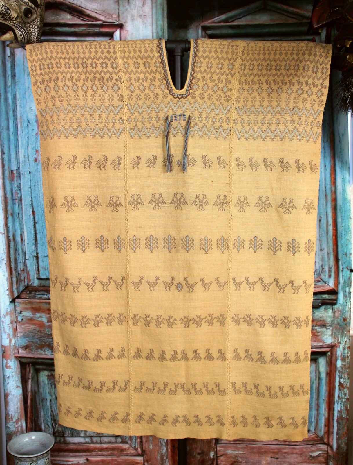 Huipil Natural Dye Handwoven San Bartolo Yautepec Backstrap Loom Oaxaca Mexico
