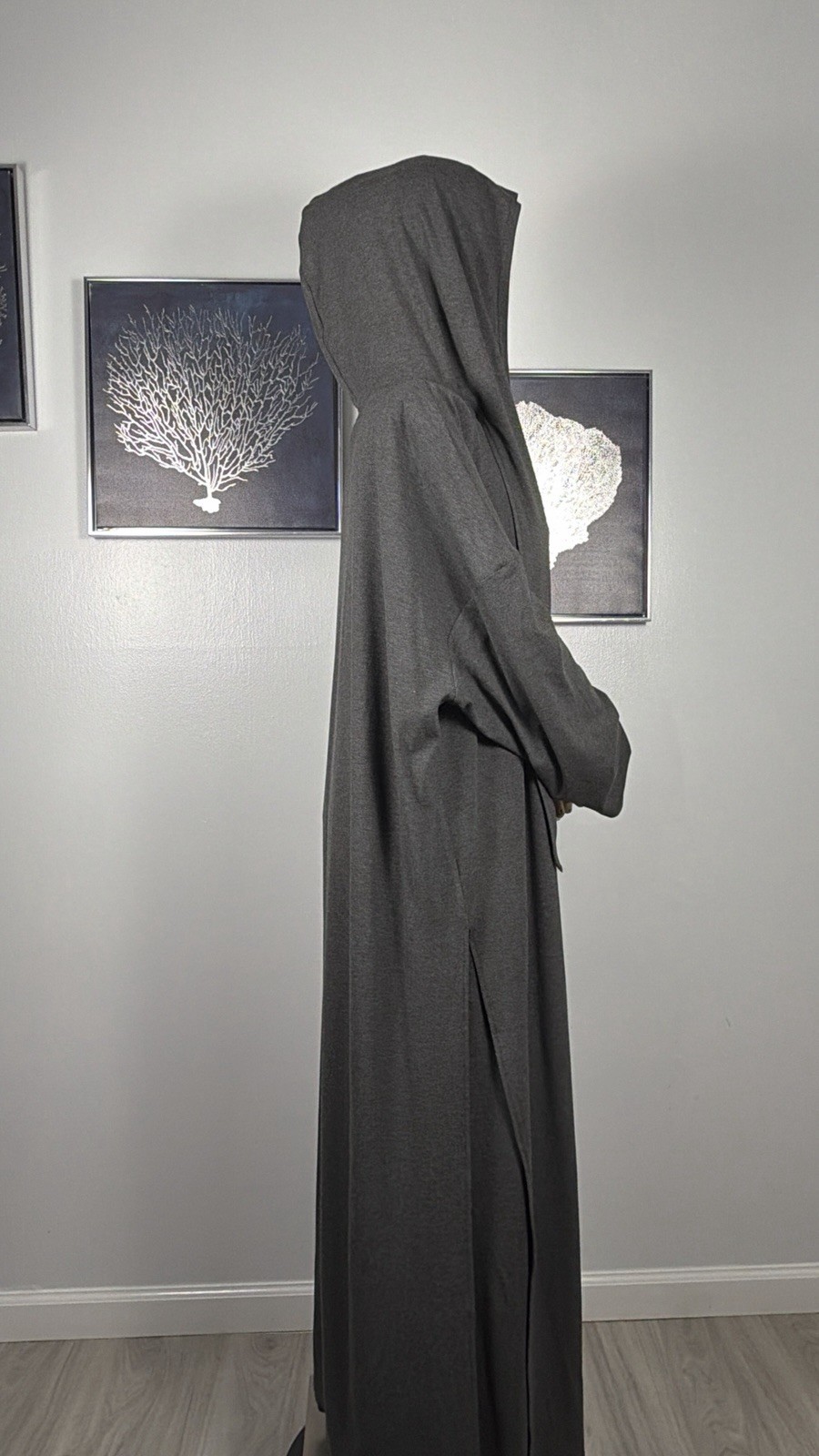 Modest Viscose Tunic and Pants Set with Hooded Hijab Scarf Elegant Muslim Outfit