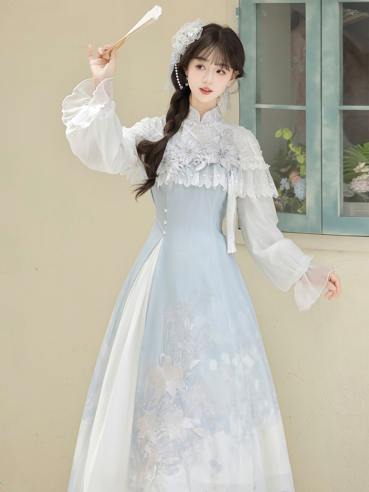 “Lily Dew” Modern Hanfu Ensemble – Elegant New Chinese Style Dress for Autumn