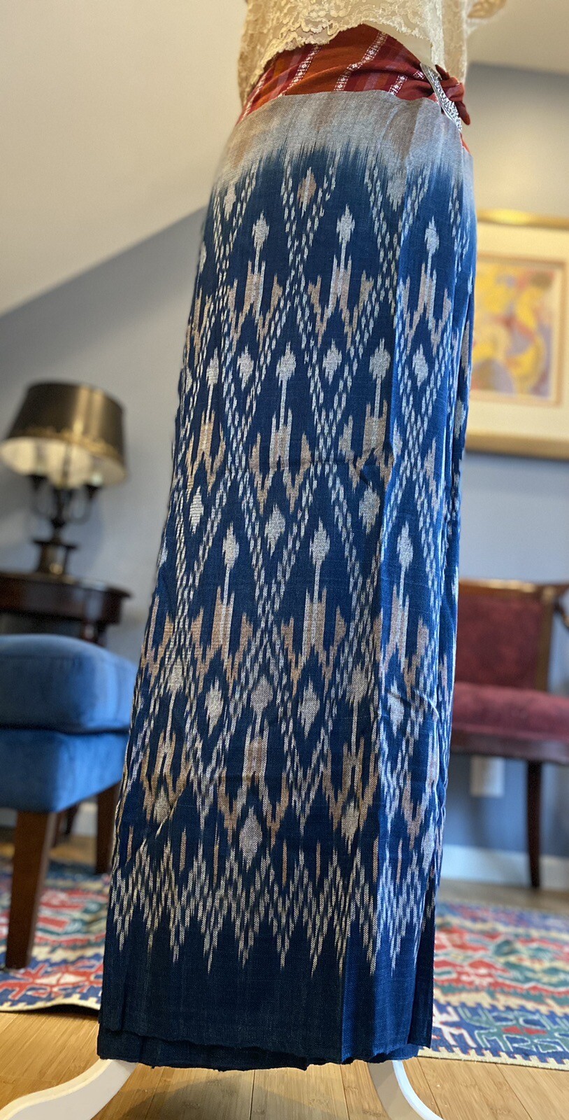 Thai traditional pattern woven sarong, Thai wrap sarong, Thai wrap skirt, cotton