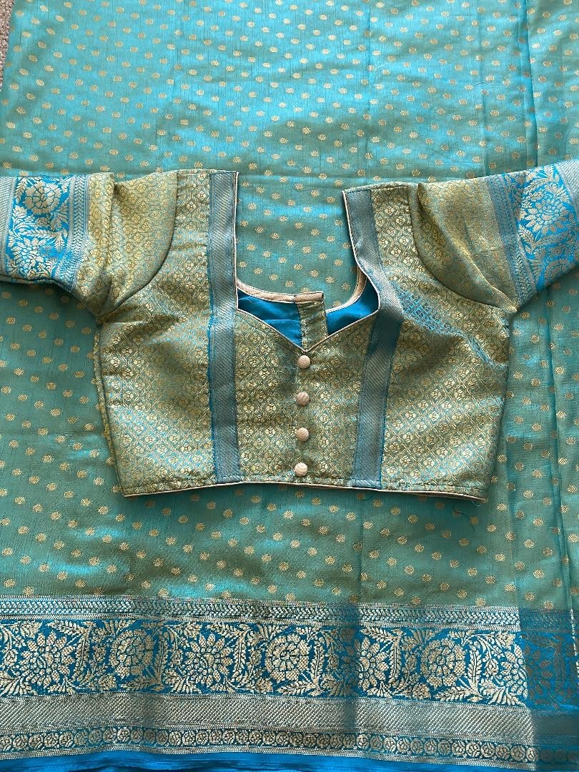 Beautiful NEW saree with stitched blouse